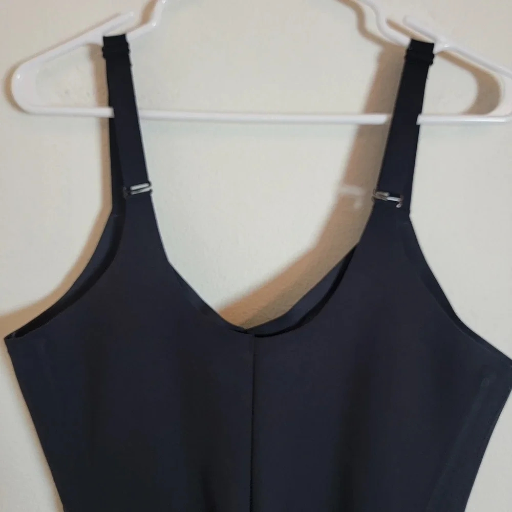 Honeylove Mid-Thigh Bodysuit 2X Plus Size Black Shapewear Sculpting Wireless Bra